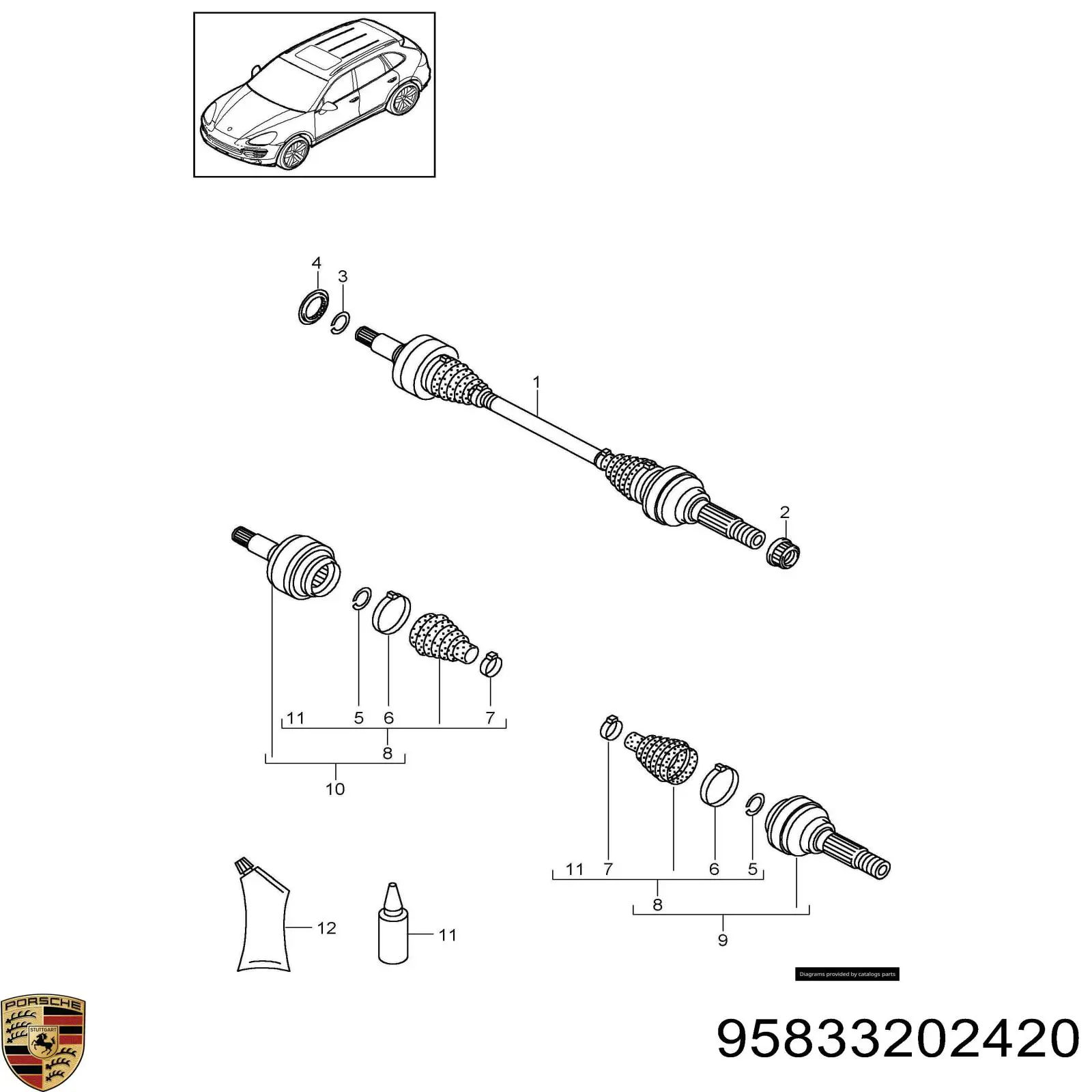  Porsche 95833202420 цена, от 69.68 USD