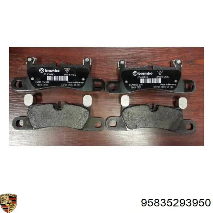 Купить 95835293950 Porsche Колодки тормозные задние, дисковые