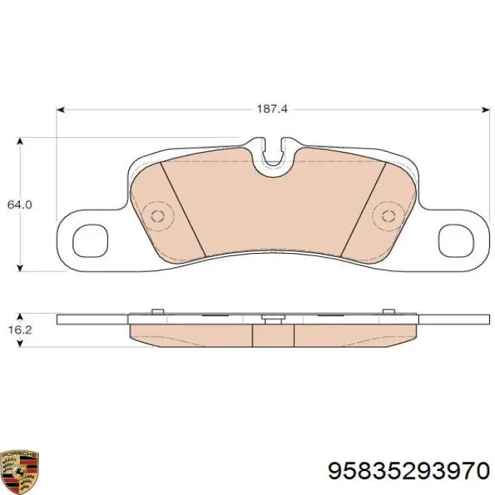 Колодки дисковые  Porsche 95835293970 цена, от 34.97 USD