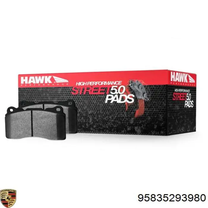 Купить 95835293980 Porsche Колодки тормозные задние, дисковые