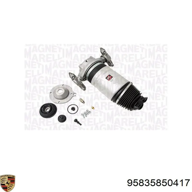 95835850417 Porsche coxim pneumático (suspensão de lâminas pneumática do eixo traseiro)