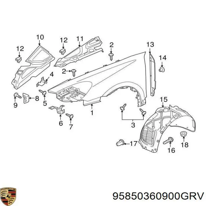  95850360900GRV Porsche