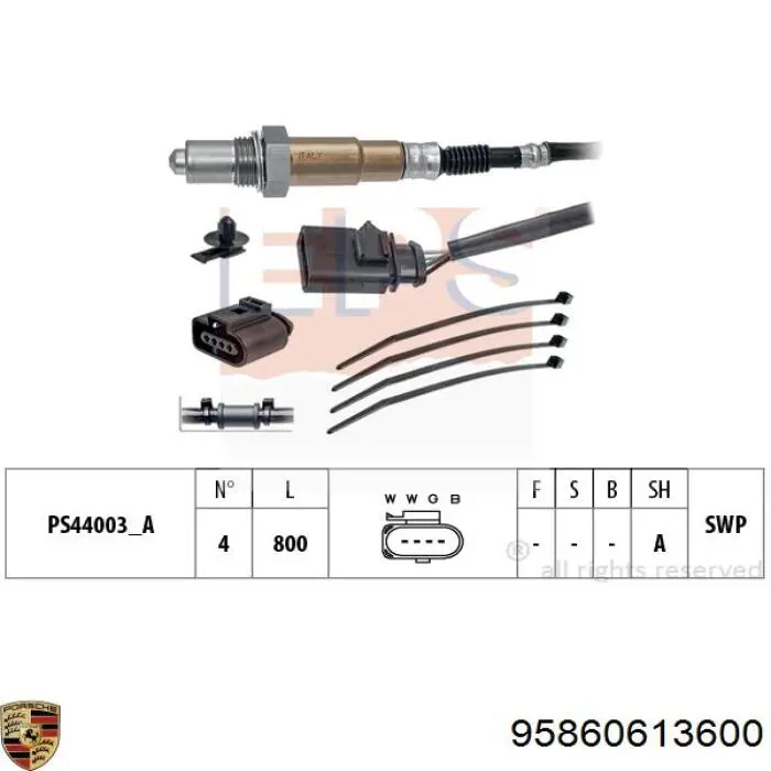 95860613600 Porsche Датчик кислорода после катализатора