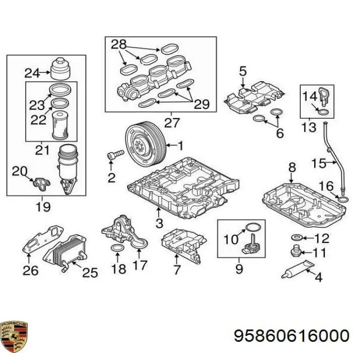 95860616000 Porsche sensor do nível de óleo de motor