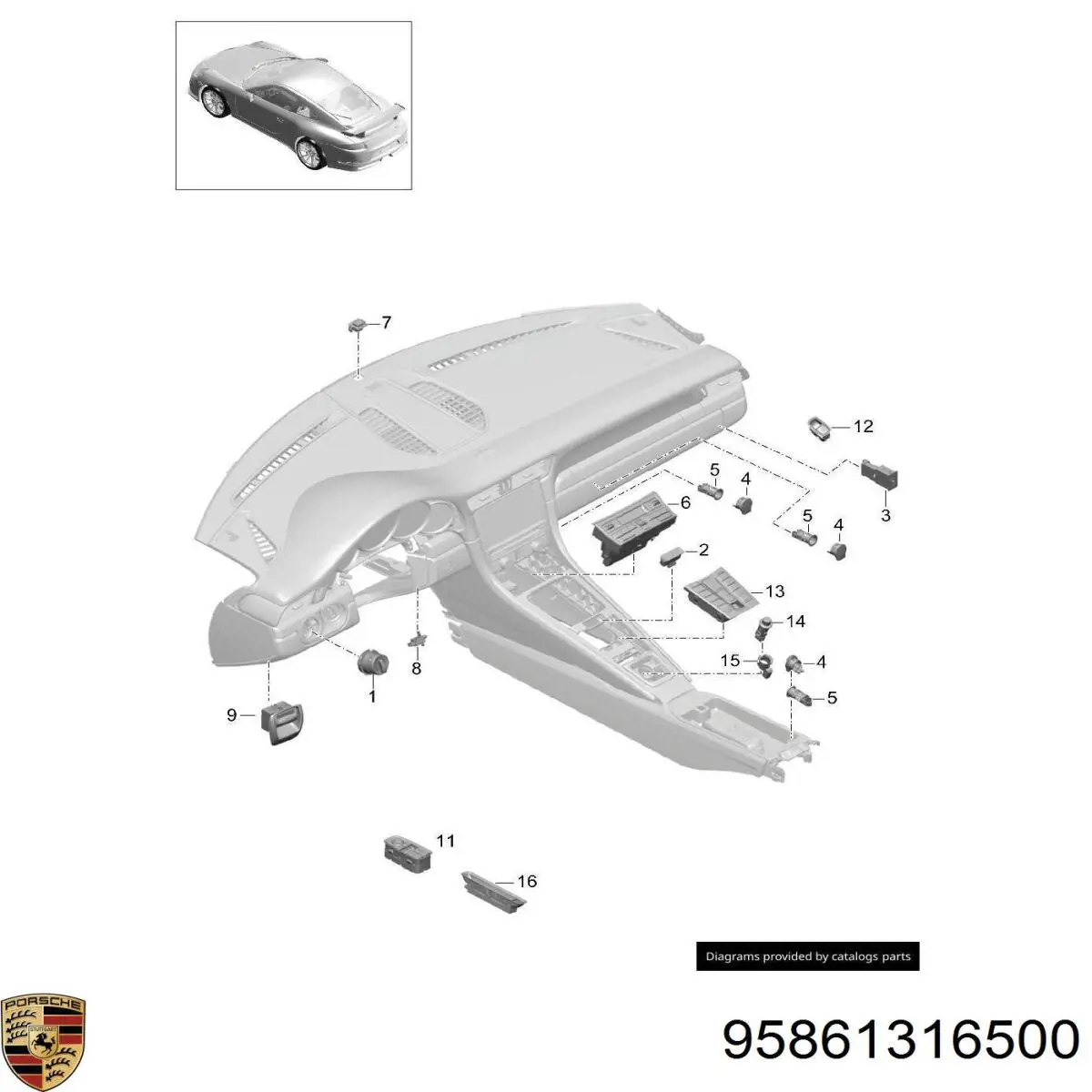  Porsche 95861316500 цена, от 11.47 USD