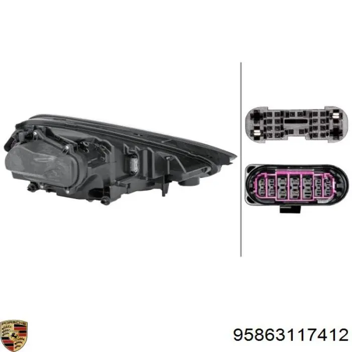 Правая фара 95863117412 Porsche
