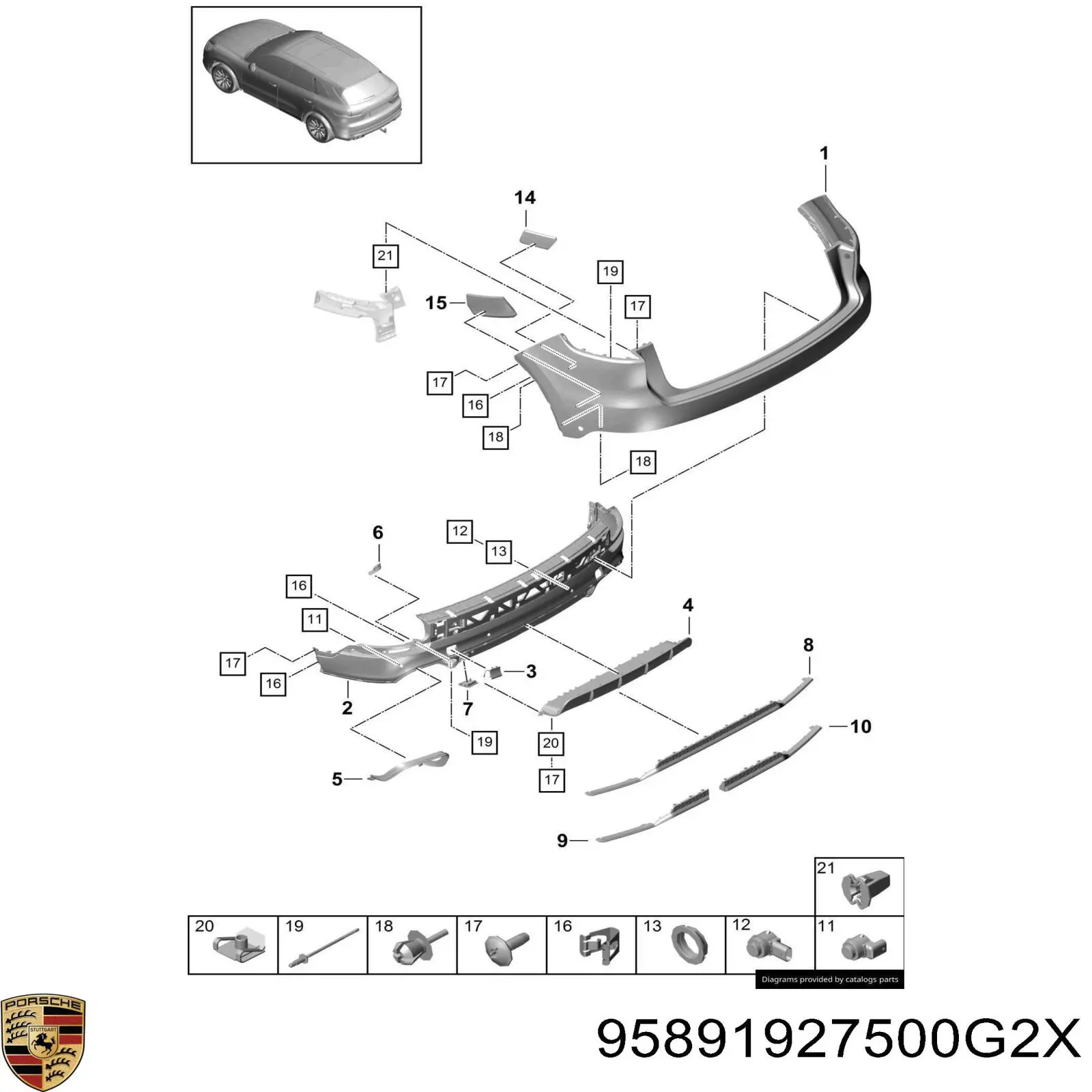  Porsche 95891927500G2X цена, от 266.89 USD