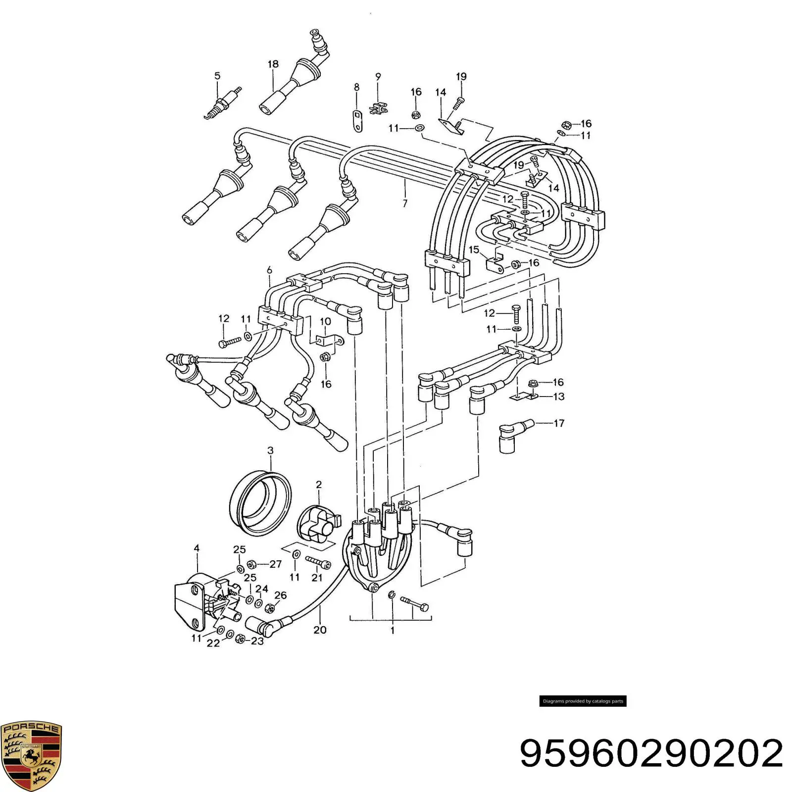 95960290202 Porsche бегунок (ротор распределителя зажигания, трамблера)