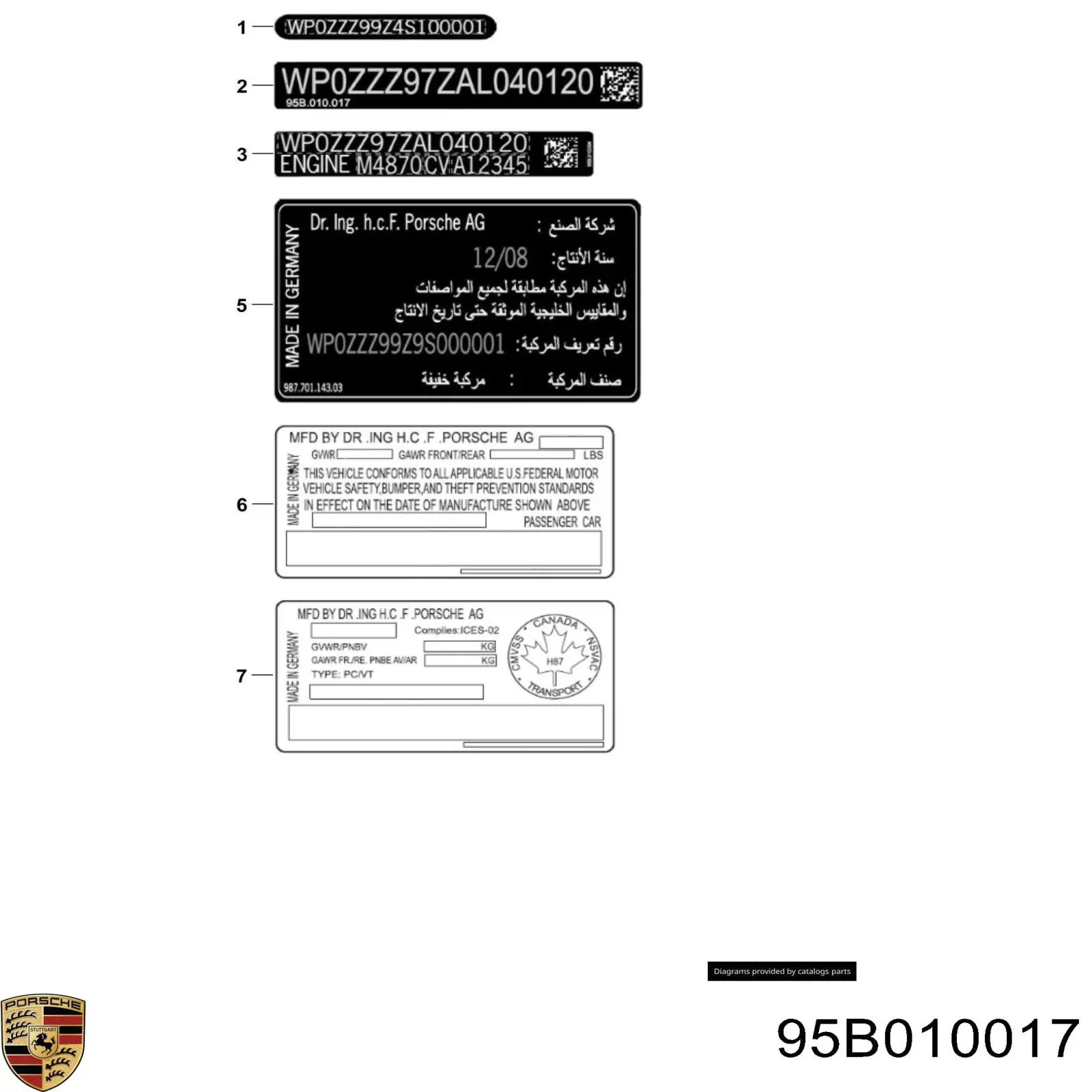  Porsche 95B010017 цена, от 290.31 USD