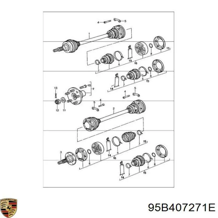Левая полуось 95B407271C VAG