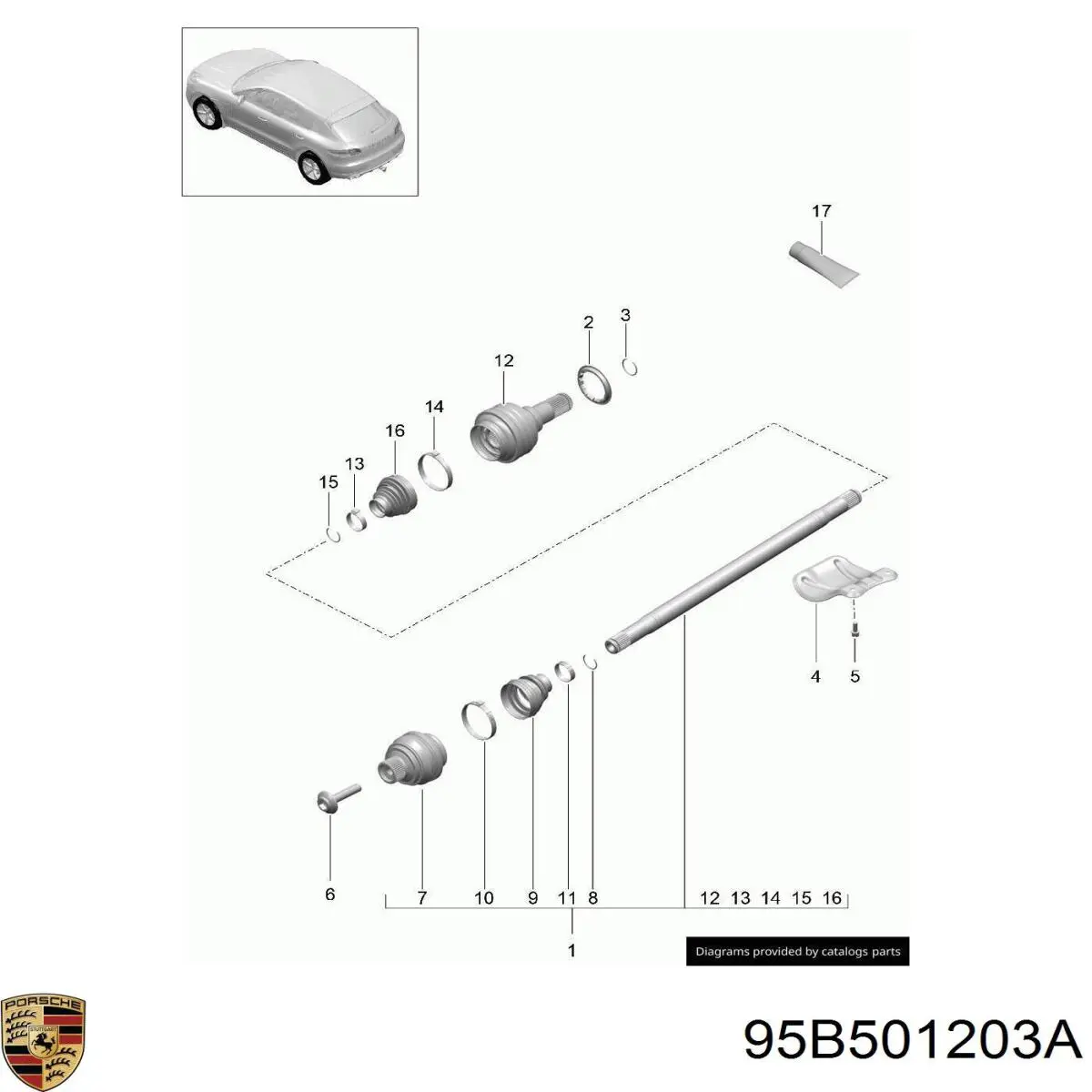 Полуось задняя левая GSP 261338 цена, от 149.29 USD