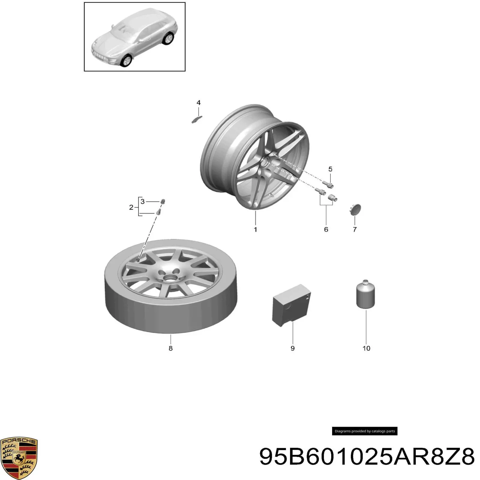 Диски Porsche 95B601025AR8Z8 цена, от 285.88 USD