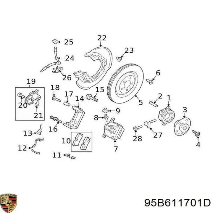 95B611701D Porsche 