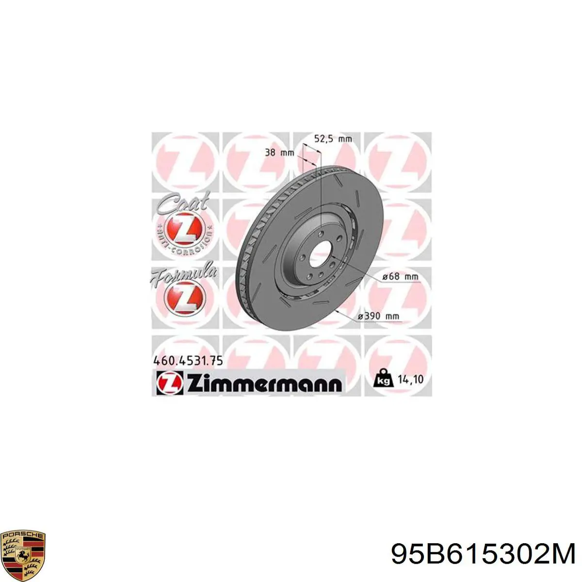 95B615302M Porsche Диск тормозной передний