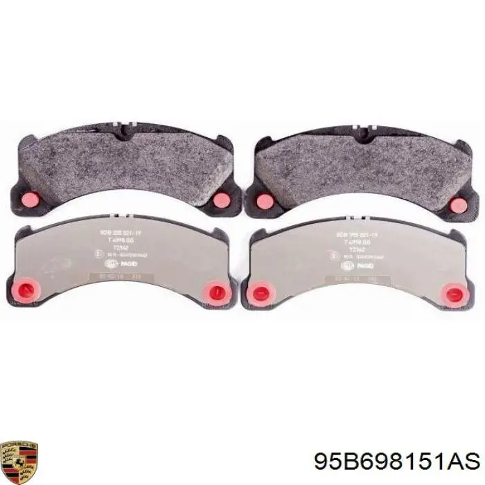 Купить 95B698151AS Porsche Колодки тормозные