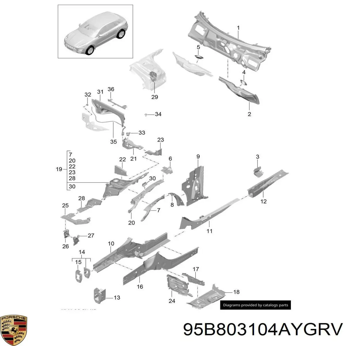 95B803104AYGRV Porsche 