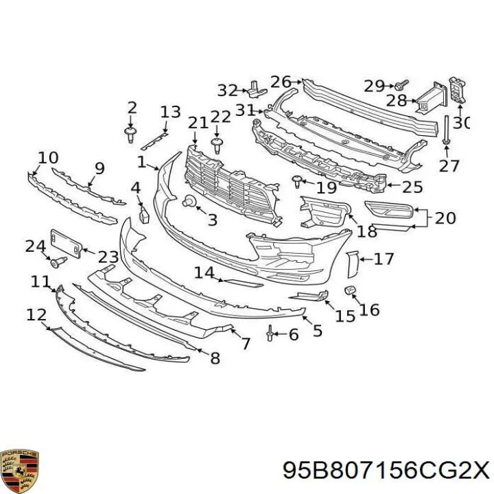  95B807156CG2X Porsche