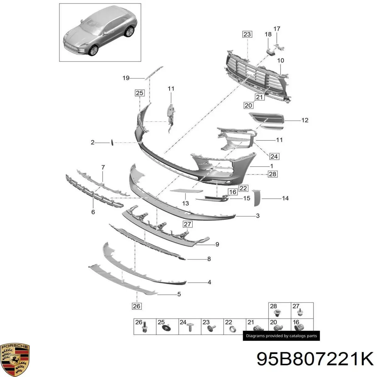  95B807221K Porsche