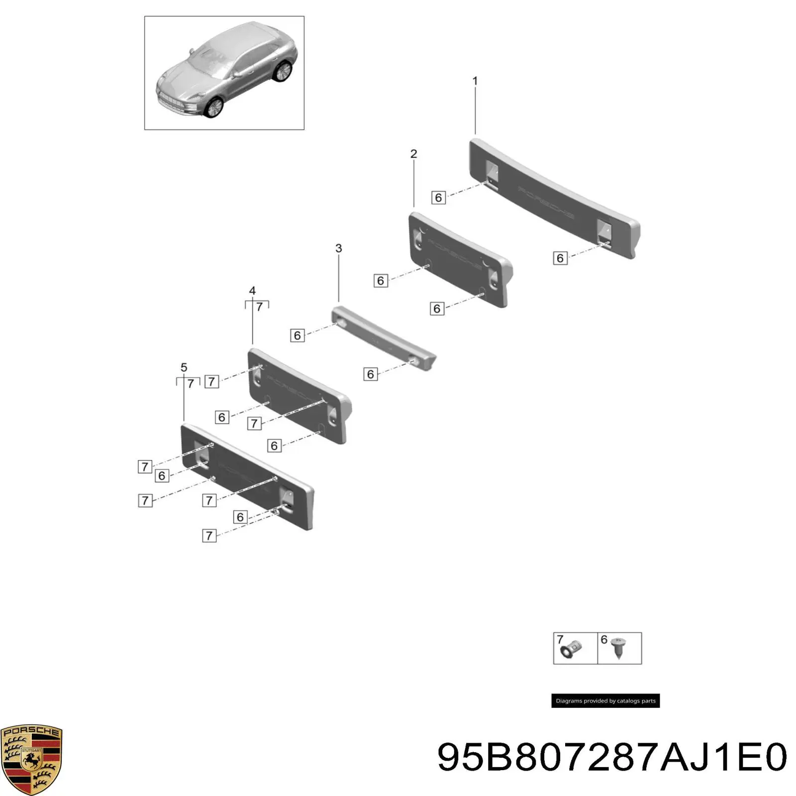 95B807287AJ1E0 Porsche 