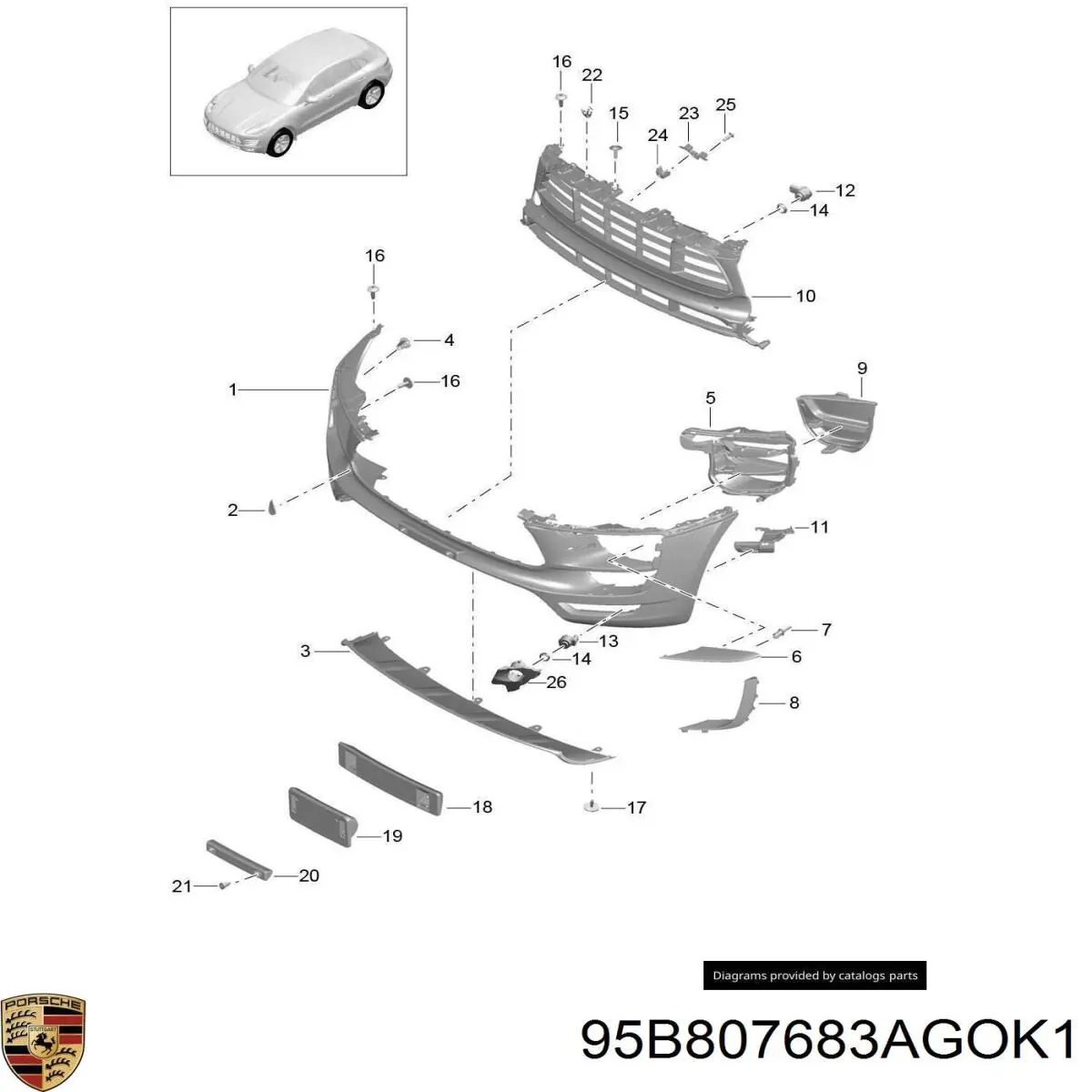  95B807683AGOK1 Porsche