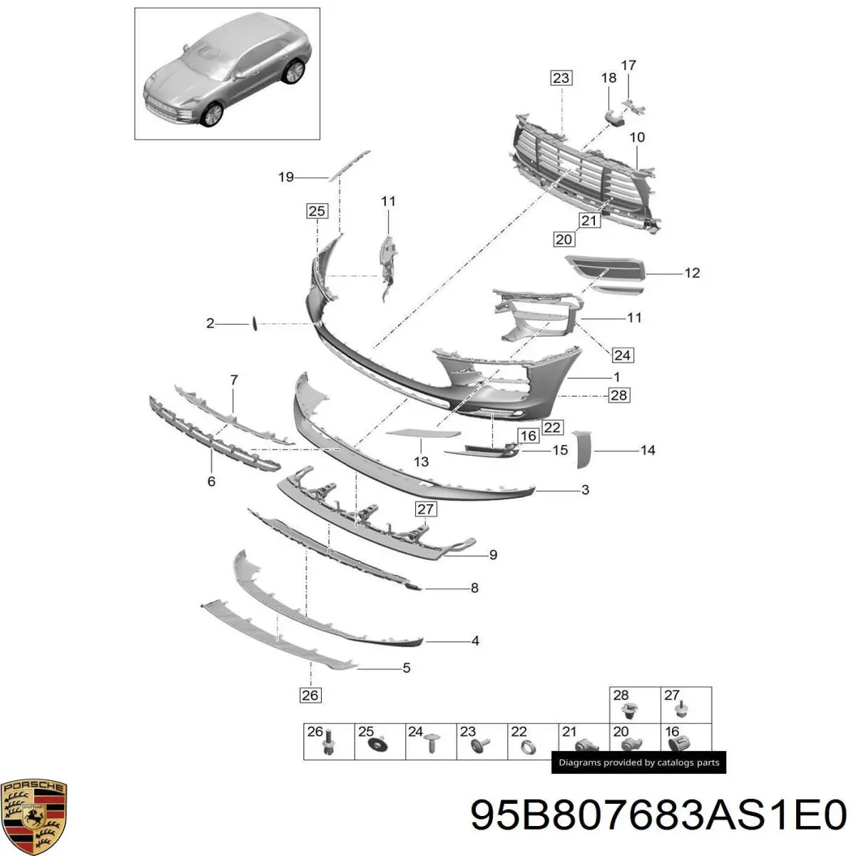  95B807683AS1E0 Porsche