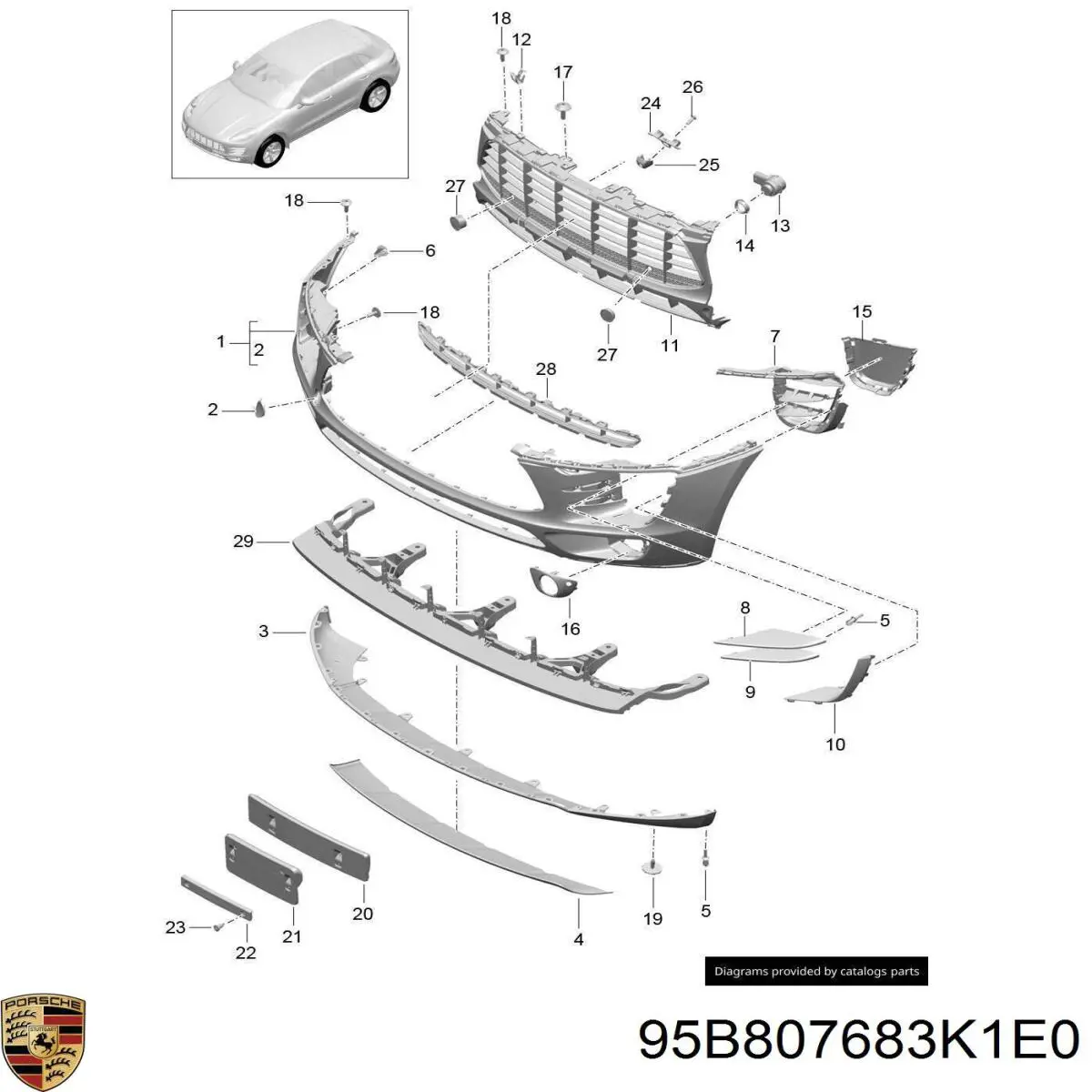 95B807683K1E0 Porsche 