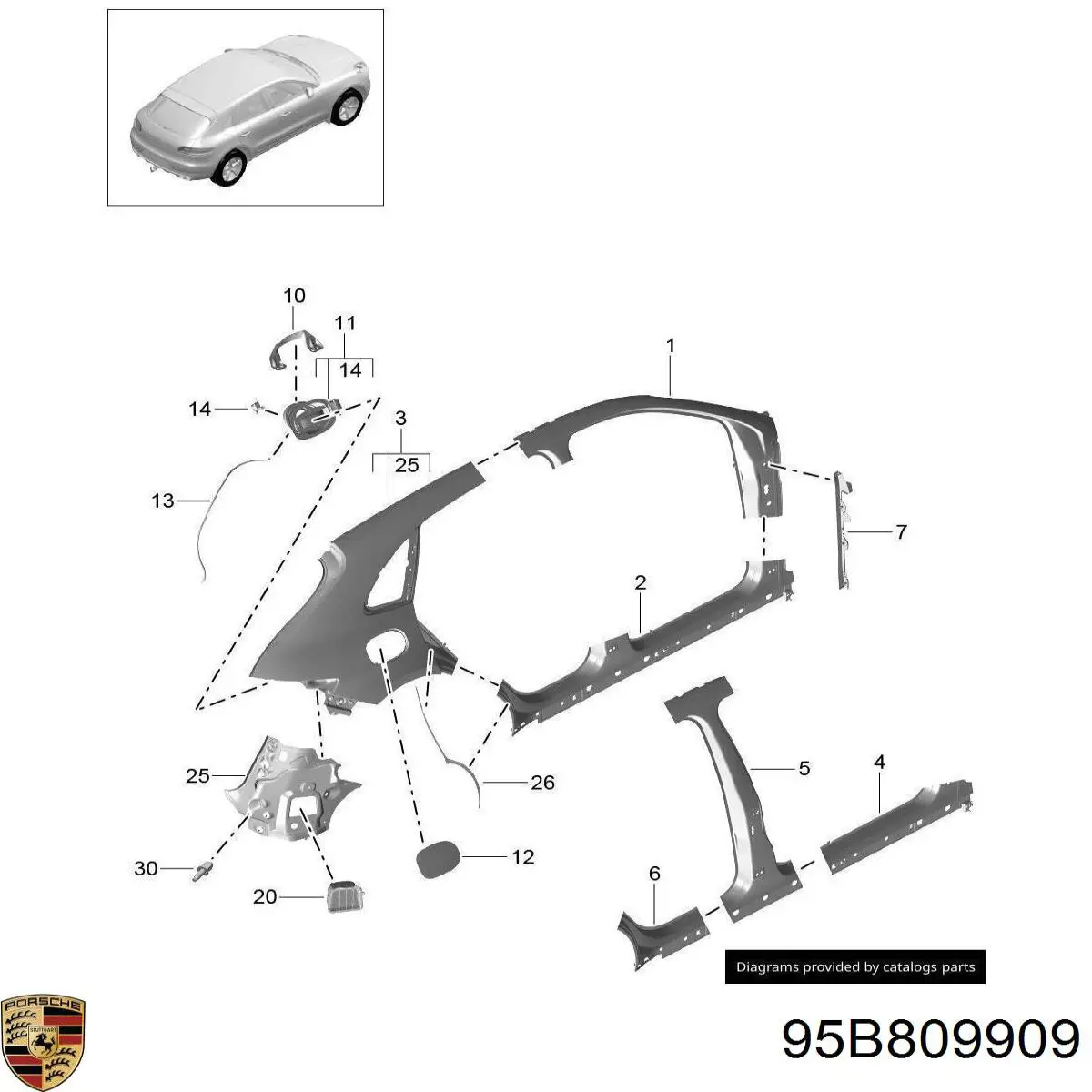 95B809909 Porsche 