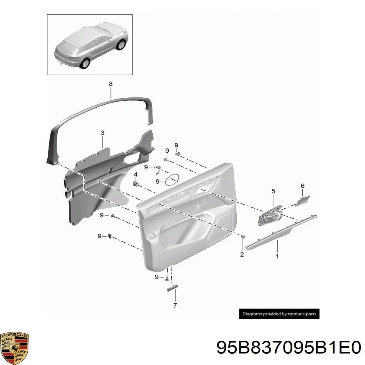 95B837095B1E0 Porsche 