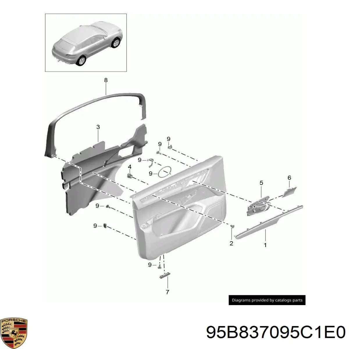 95B837095C1E0 Porsche 