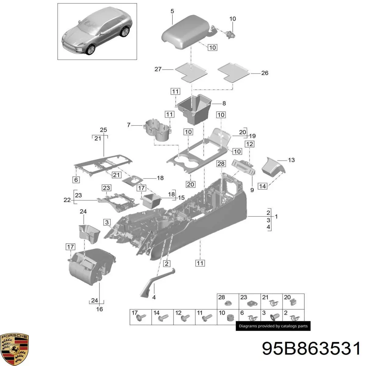  Porsche 95B863531 цена, от 15.24 USD