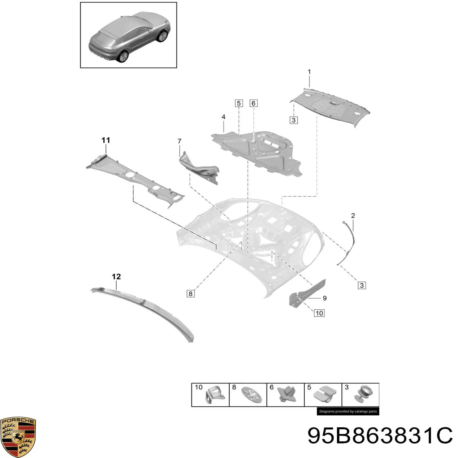 Купить 95B863831C Porsche 