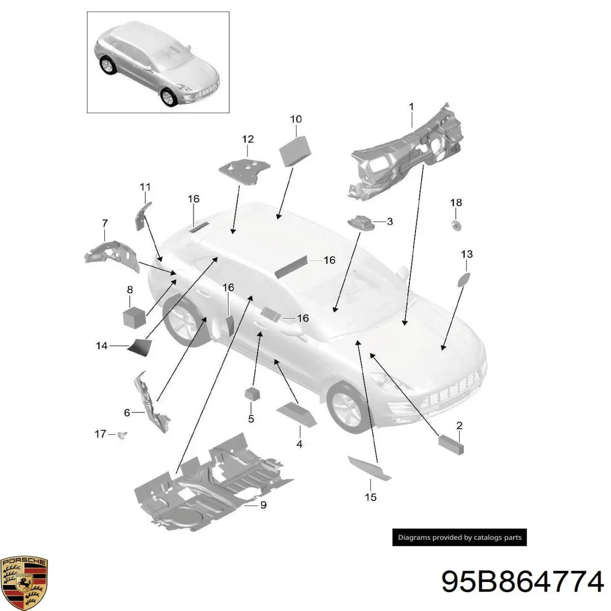 95B864774 Porsche 