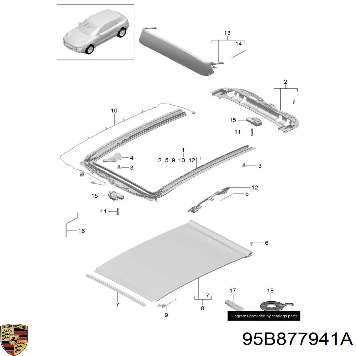 95B877941B Porsche Детали люков облицовки кузова