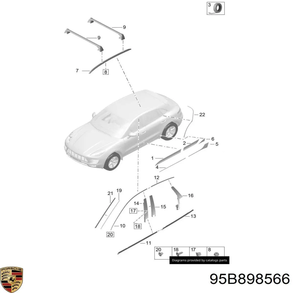  Porsche 95B898566 цена, от 168.93 USD