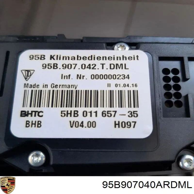 Блок управления кондиционером 95B907040ARDML Porsche