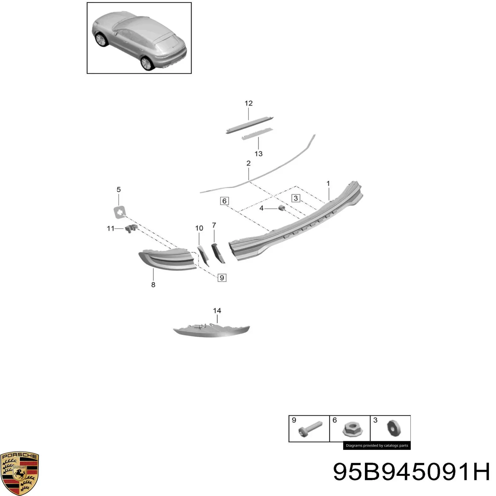 Фонарь задний левый внешний 95B945091L Porsche