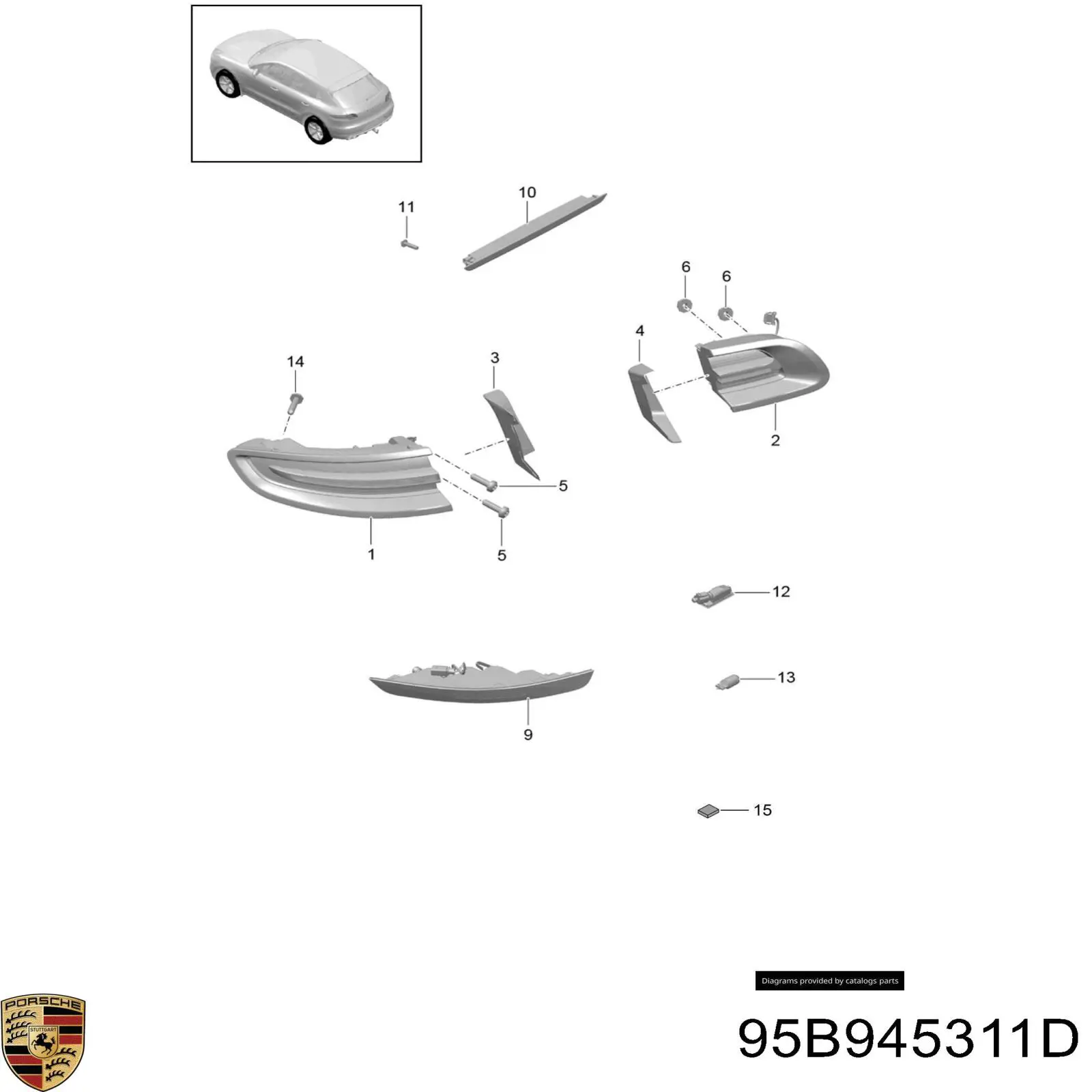 95B945311D Porsche 