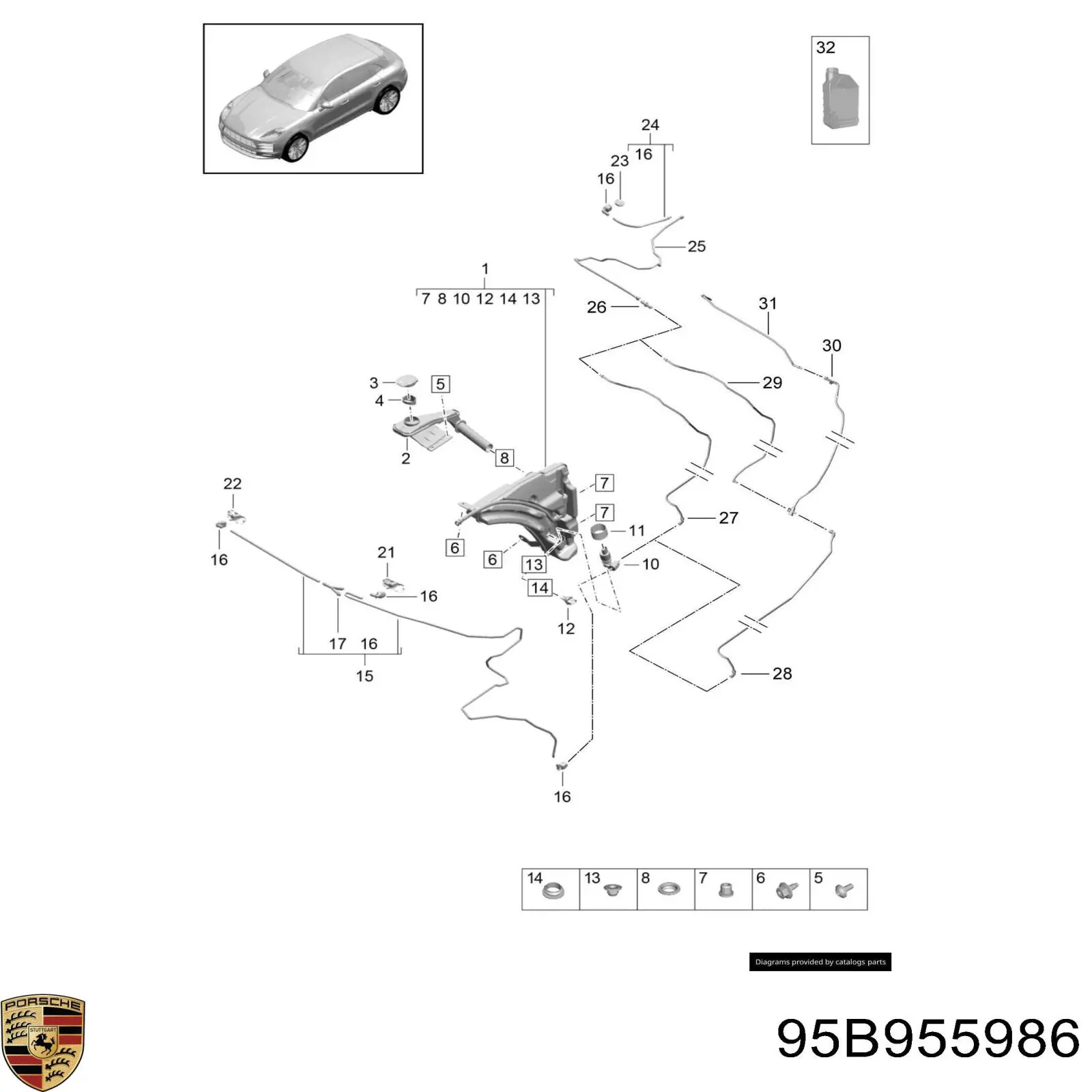  95B955986 Porsche