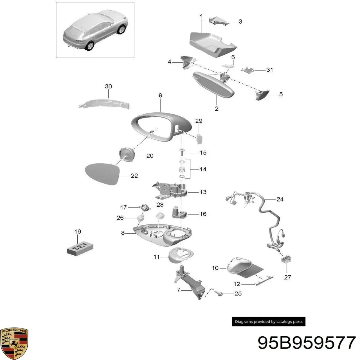 Купить 95B959577 Porsche 