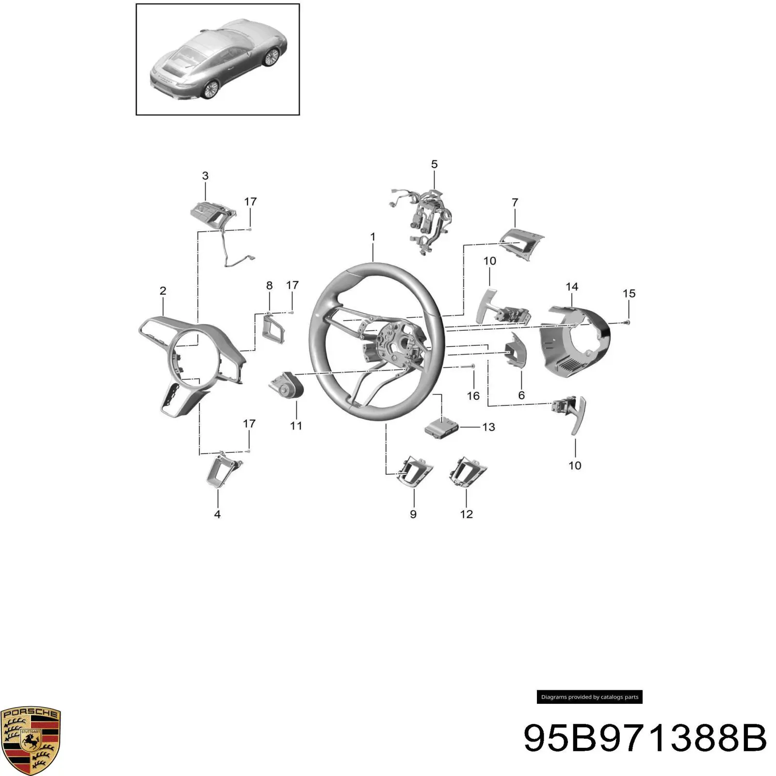  Porsche 95B971388B цена, от 174.94 USD