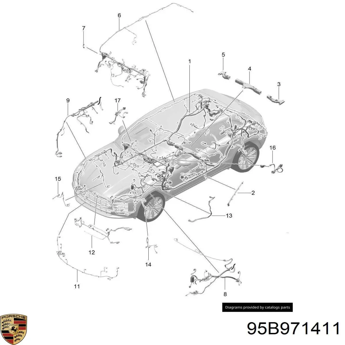  Porsche 95B971411 цена, от 44.34 USD