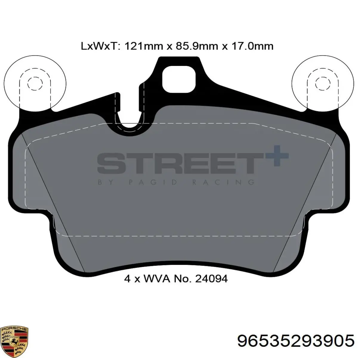 96535293905 Porsche Колодки передние