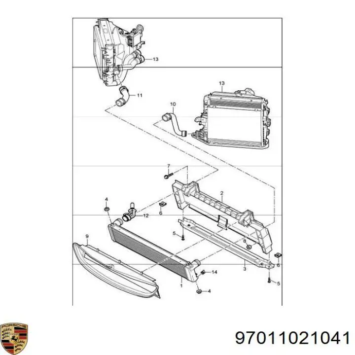 Купить 97011021041 Porsche Интеркулер