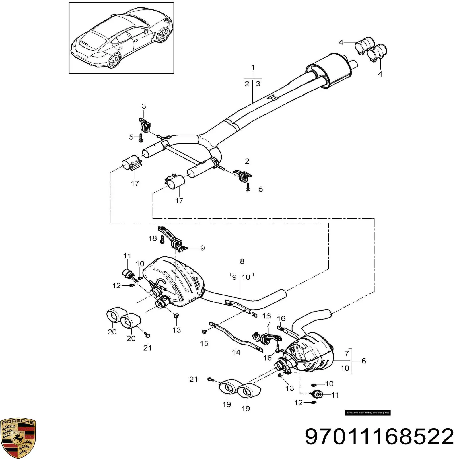  Porsche 97011168522 цена, от 254.81 USD