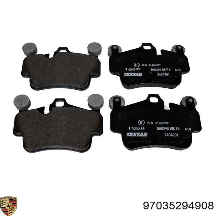 Pastillas de freno traseras 97035294908 Porsche