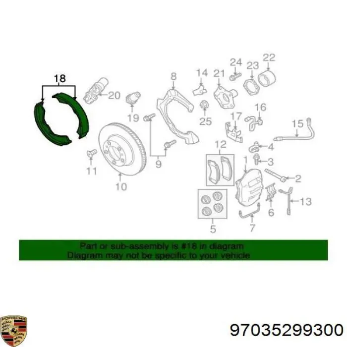Колодки ручника 97035299300 Porsche