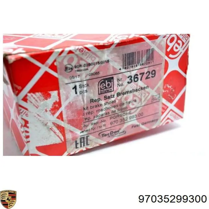 Колодки стояночного тормоза Porsche 97035299300