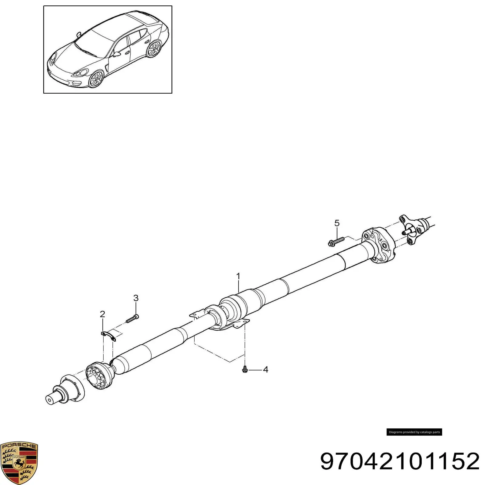 97042101153 Porsche Карданный вал заднего моста