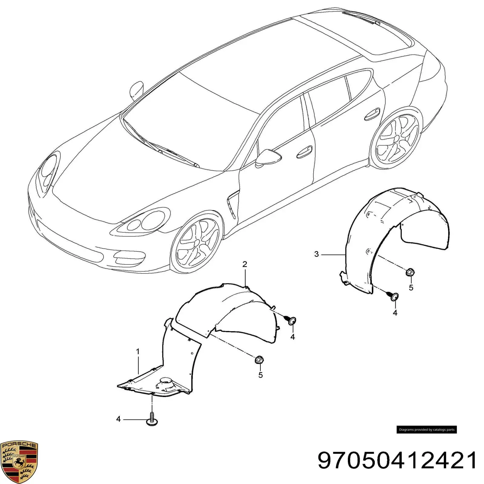 97050412421 Porsche Подкрылок переднего крыла, правый передний