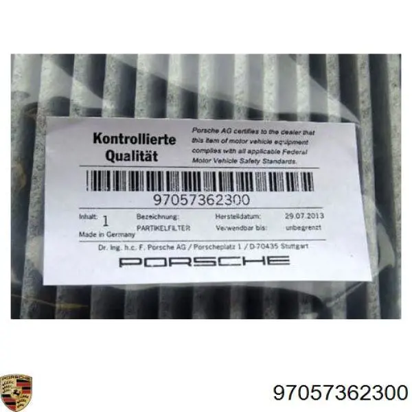 97057362300 Porsche filtro de salão